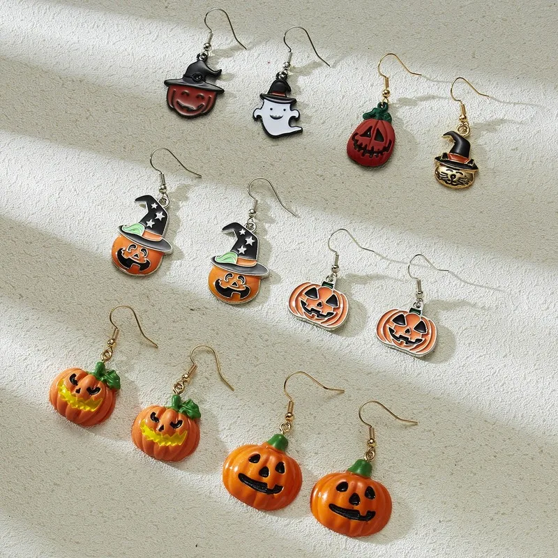 Серьги на Хэллоуин для женщин Девушка Тыква привидения лампы серьги украшения
