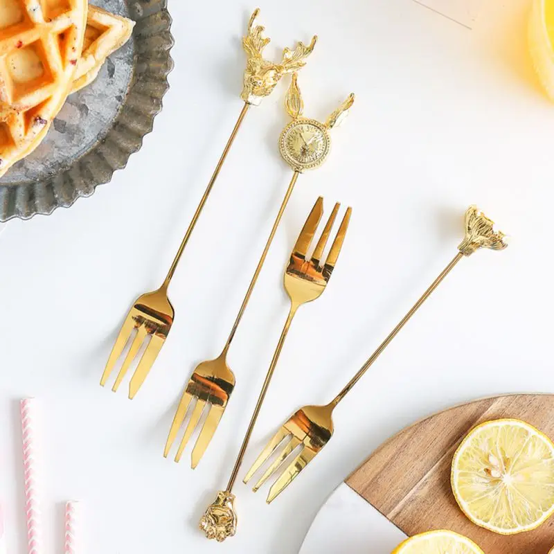 

Gold Plated Stainless Steel Coffee Scoop Espresso Long Hand Tea Dessert Spoons For Coffee Sugar Cake Ice Cream Soup Stirring Rod