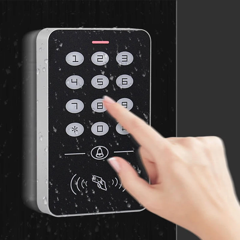 MOOL DC12V Electronic Access Control Keypad RFID Card Reader Controller with Door Bell Backlight for Security Lock S |