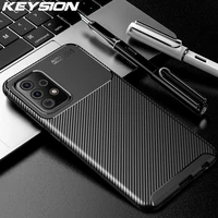 keysion phone case for samsung a52s a72 a73 a33 a53 a13 5g carbon fiber texture shockproof back cover for galaxy a12 a22 a82 a32
