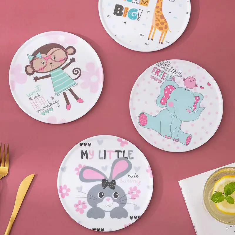 

European Cartoon Imitation Porcelain Melamine Mat Bowl Mat Kitchen Household Anti-fall And Anti-hot Casserole Mat Cup Mat