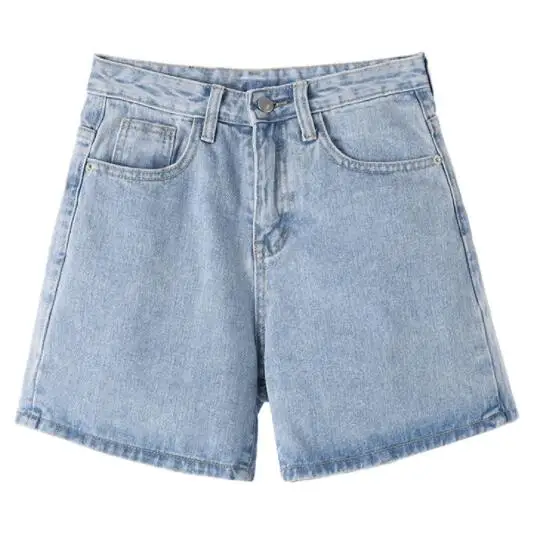 

New women's denim shorts summer high waist loose a-line wide-leg shorts