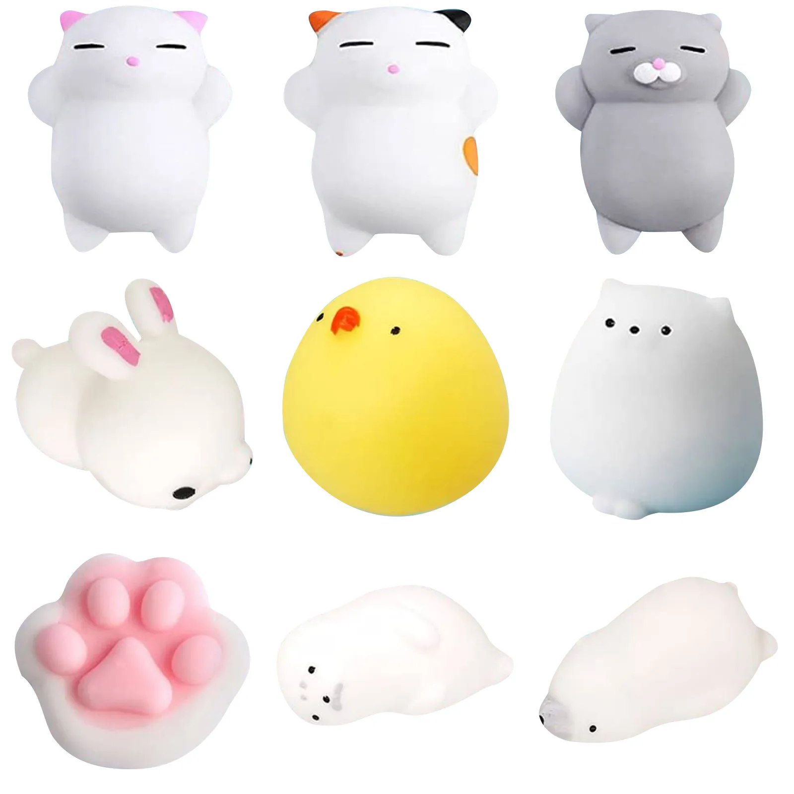 

Fidget toys Set Of 9 Mini Anti-stress Balls Cat Chicken Seal-9 PCS Toy sensory fidget toys set free shipping