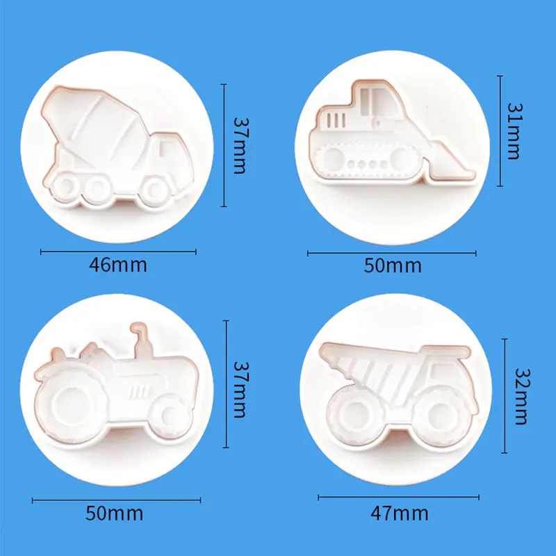 

1 Set Cake Baking Hand Stamp Press Spring Mold Fondant Transporter 3D Baking Utensils Construction Classic Embossing Mold