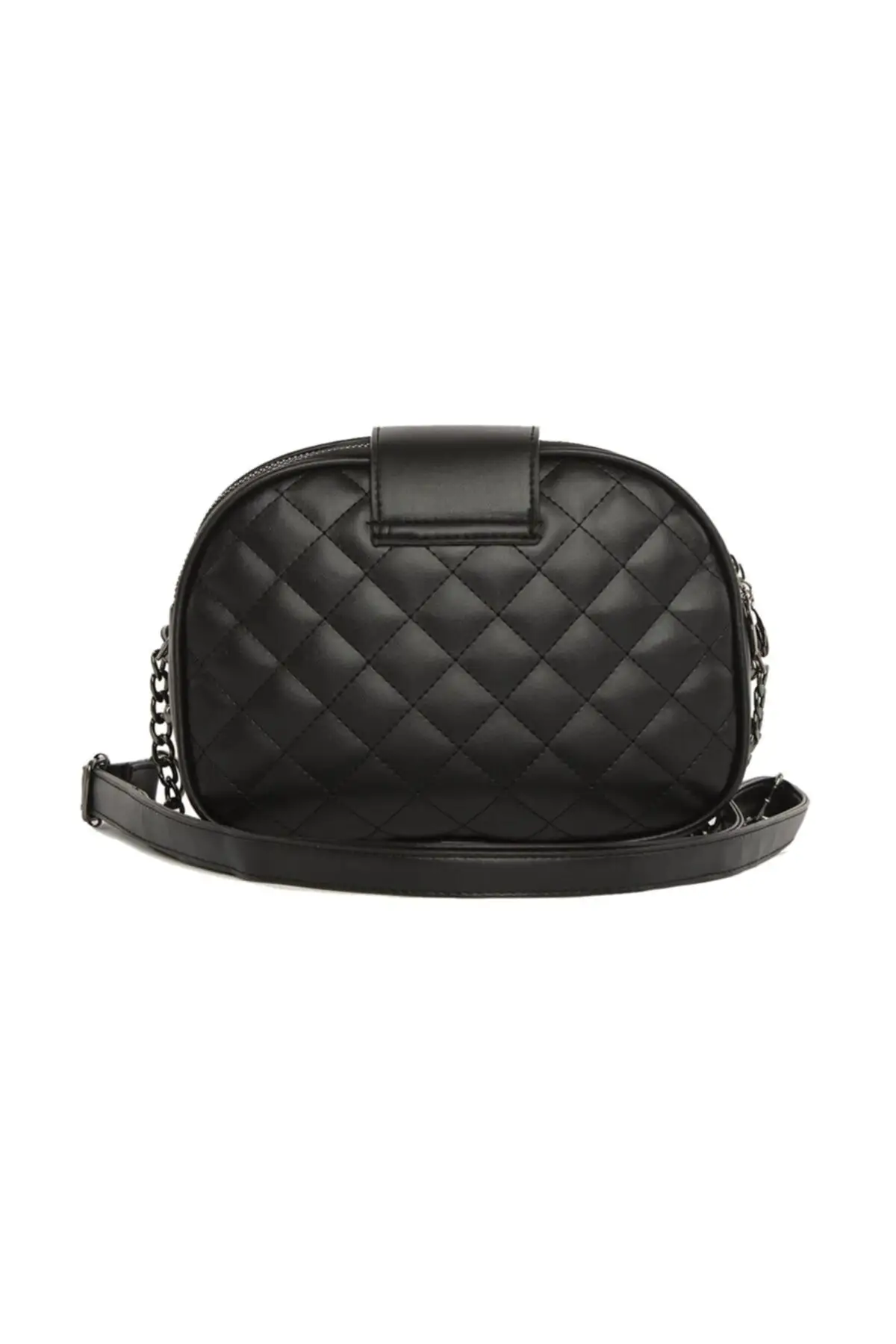 

2021 Popular Fashionable Black 3-Eyed Zipper Ziplock Bag Leather One Shoulder