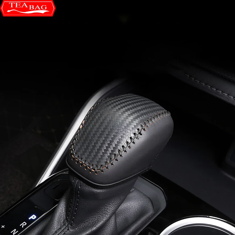 

Car Styling Gear Shift Knob Cover Shift Leather Sticker Decorations For Toyota Highlander XU70 Refit 2020 2021 2022 Accessories