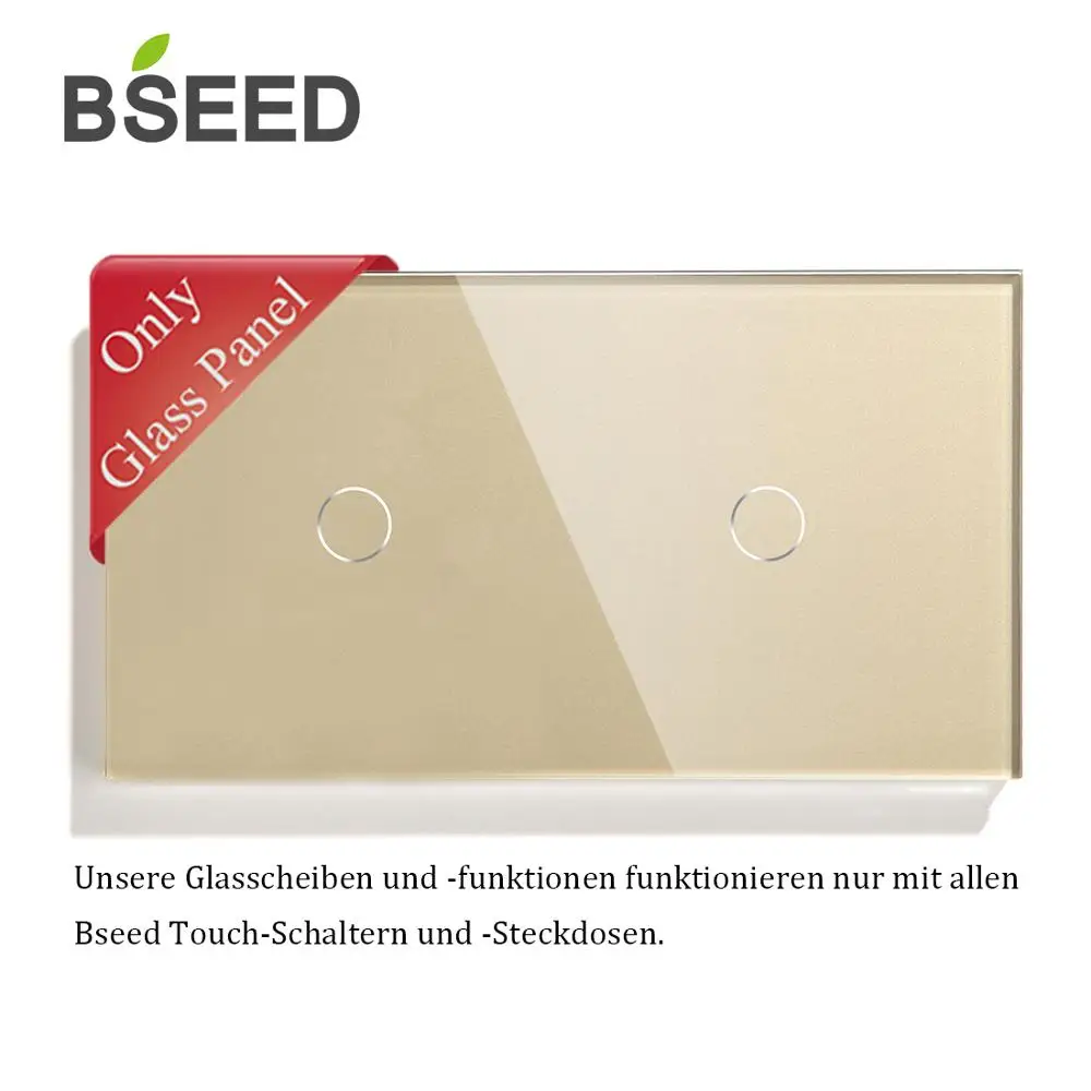 BSEED жемчуг кристалл стеклянная панель 157 мм белый черный глоден для стены сенсорный выключатель