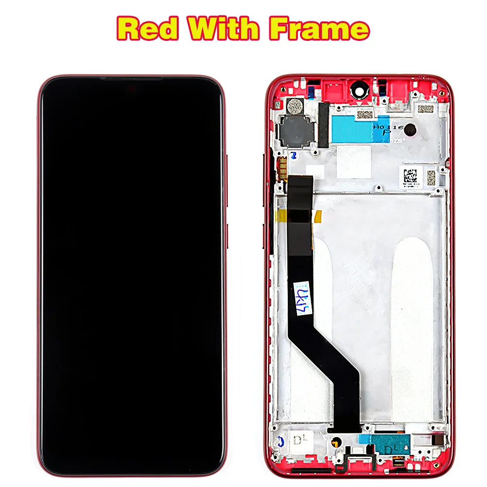 Red With Frame ЖК-дисплей для Xiaomi redmi Note 7 6,3 дюймов FANSU1 дигитайзер в сборе рамка сенсорный экран для Xiaomi redmi Note 7 pro Lcd - Цвет: Red With Frame