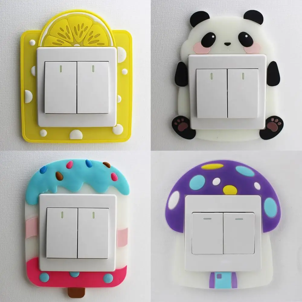 

80% Hot Sales!!! Home Cartoon Soft Luminous Silicone Wall Switch Sticker Bedroom Socket Cover