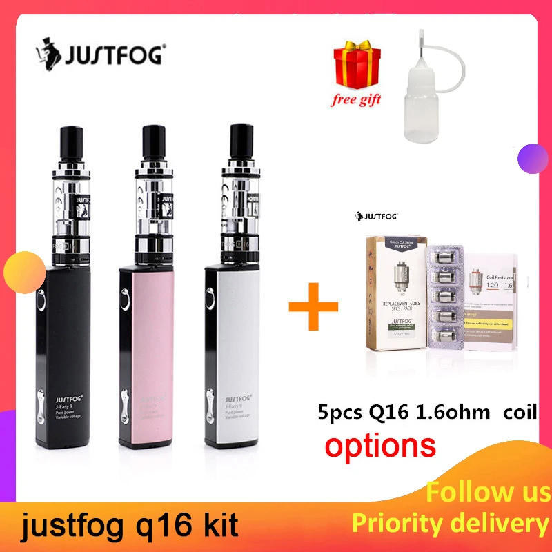 Стартовый vape набор Justfog Q16 с аккумулятором 900 мАч J-Easy 9, набор электронных сигарет с клиромайзером 1,9 мл Q16
