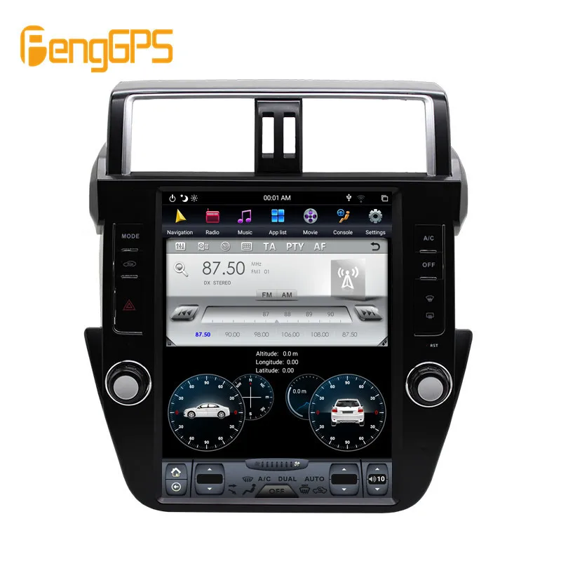 Автомобильный GPS-навигатор в стиле Tesla Android 9 0 PX6 4 Гб ОЗУ для TOYOTA Land Cruiser Prado 150 2014-2017