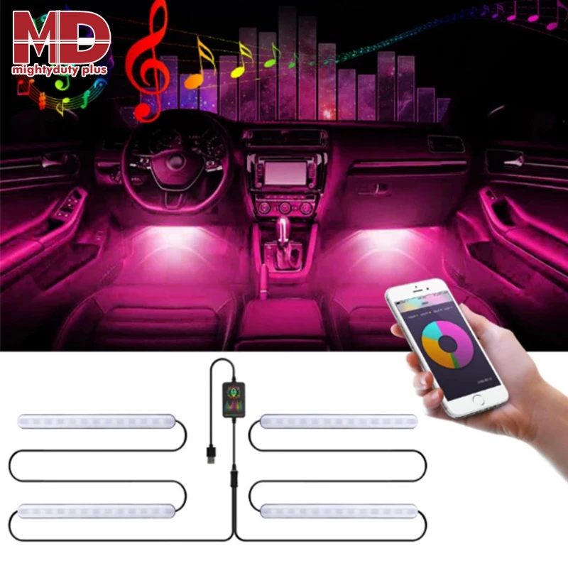 Автомобильный линейный светильник Интерьер атмосферу светодиодный RGB тире пол