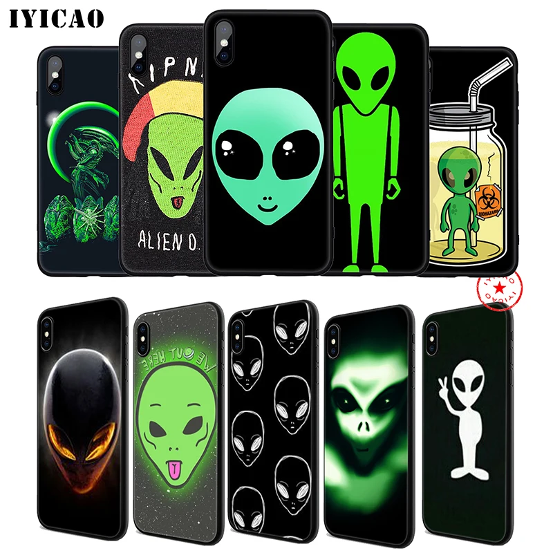 IYICAO Alien Забавный классный мягкий чехол для телефона iPhone 11 Pro XR X XS Max 6 6S 7 8 Plus 5 5S SE