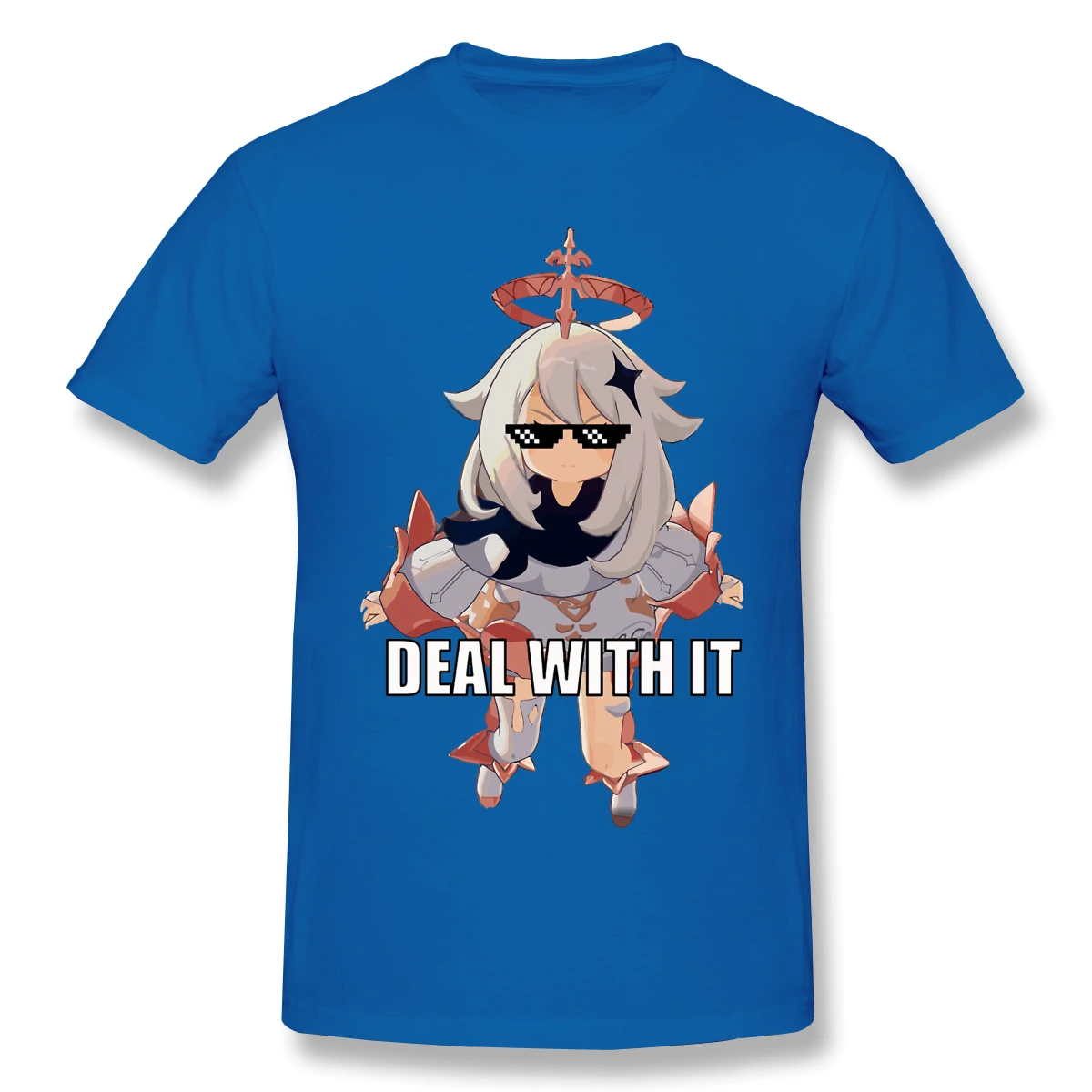 

Paimon Print Cotton T-Shirt Genshin For Men Fashion Streetwear