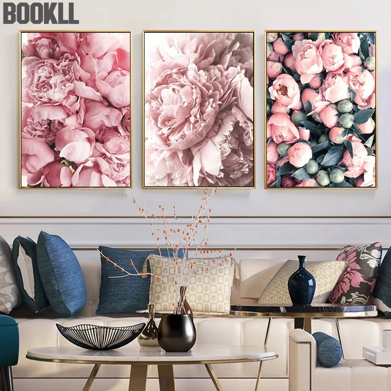 

Scandinavian Fashion Poster Rose Flower Feather Nordic Style Wall Art Print On Canvas Modern Painting Living Room Decor Picture