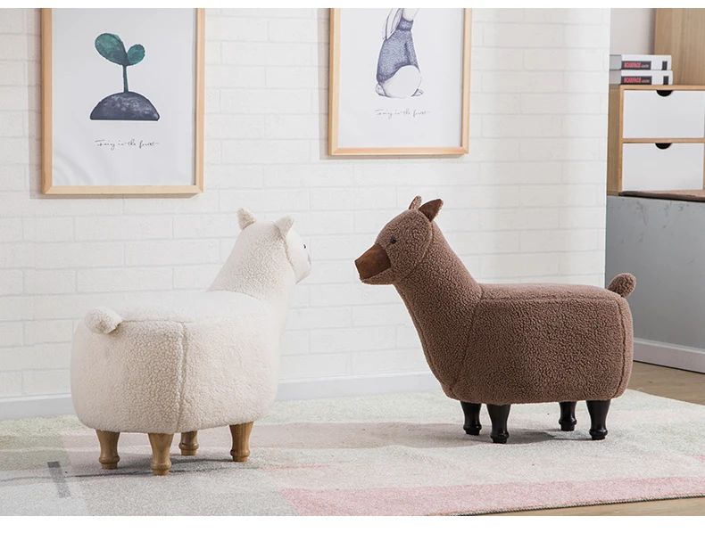 Креативный стул для обуви детская подушка из альпаки с животным детский сидения