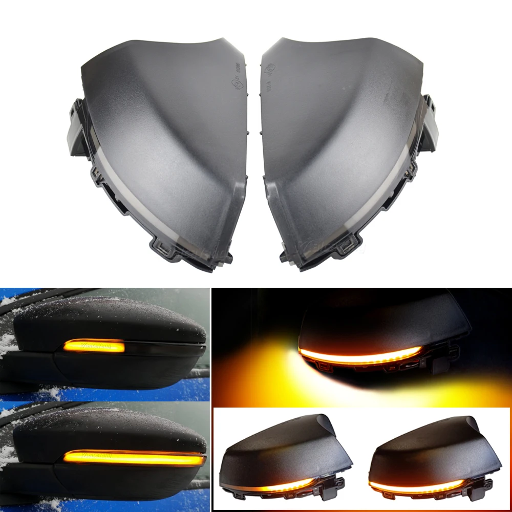 Черный динамический сигнал поворота светодиодный сбоку Зеркало заднего вида