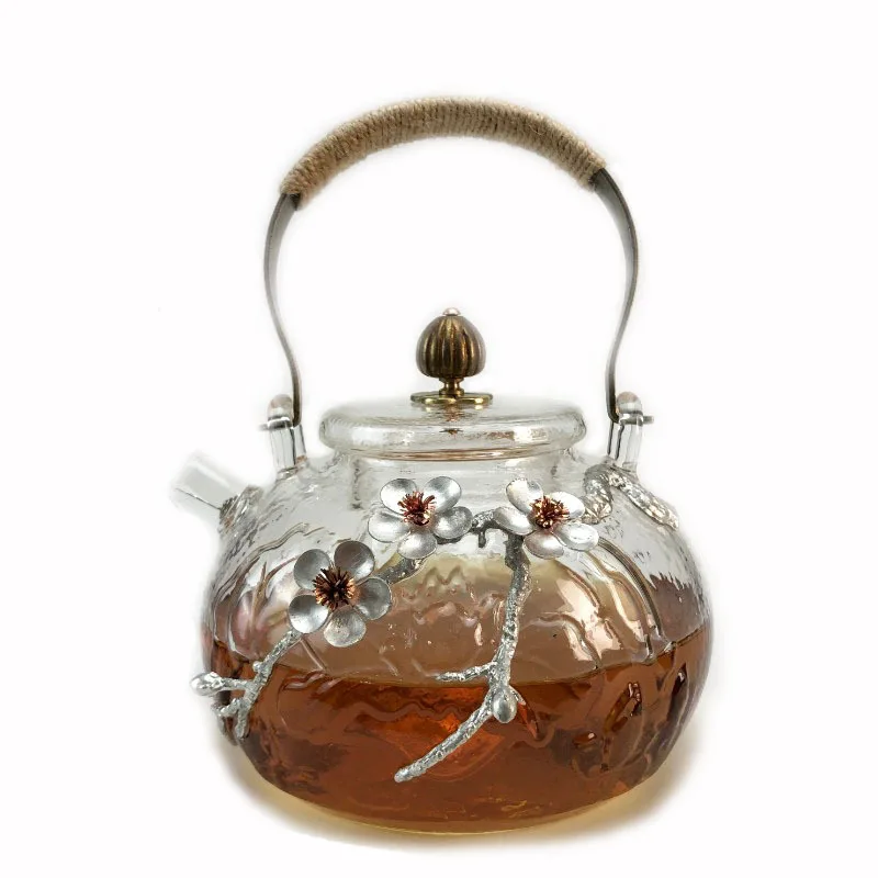 Стеклянный чайник ручной работы термостойкий кунг фу кипячение воды стеклянный
