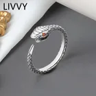 Модное серебряное кольцо LIVVY 2021 в европейском и американском стиле, модное Открытое кольцо в стиле ретро с изображением красивой змеи