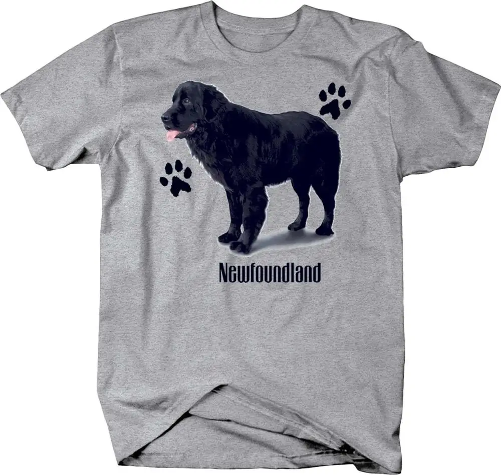 

Nice Black Newfoundland Dog Standing Up With Footprints Custom Tshirt