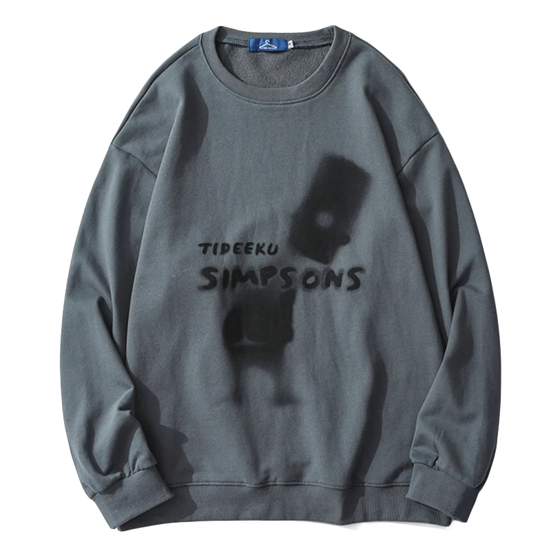 

Autumn Hip Hop Fashion Print Sweatshirt 2021 Kpop Oversized Couple Clothes Ulzzang Korean Style Round Neck Casual Top Men