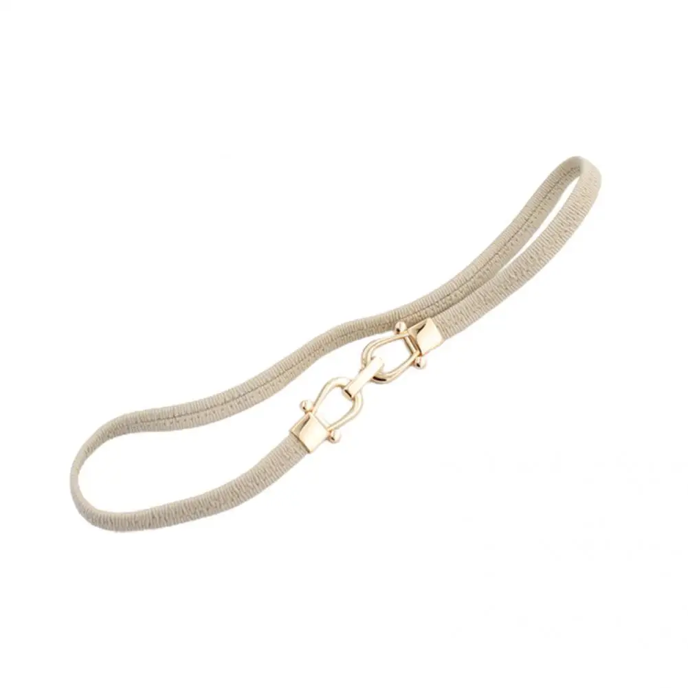 

Waist Belt All-Match Durable Wear Resistant Stretchy Metal Buckle Skinny Waist Belt Waist Strap Clothes Ornament