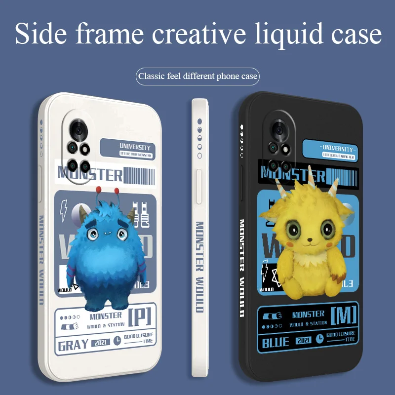 

Funny Monster Phone Case For Huawei Nova8 8Pro 8SE Nova 7 7Pro 7SE 6 6se 5 5Pro 5Z 5I 5Ipro 5T 4 4E Liquid Silicone Cover