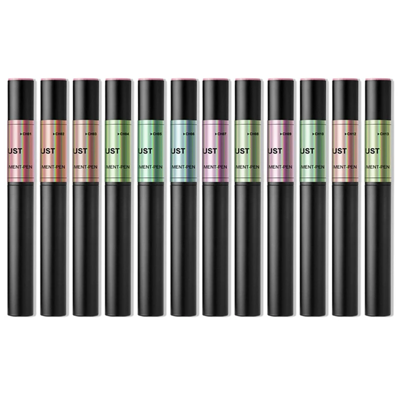 

12Pcs Air Cushion Magic Powder Pen Rainbow Ice Powder Series Apply Long Wear Nail Makeup Pen