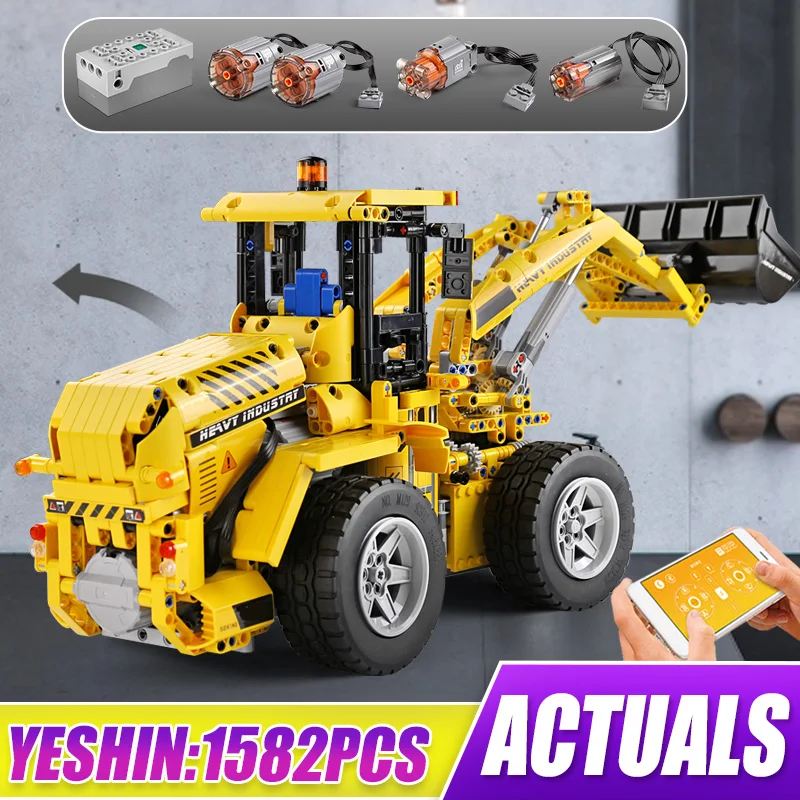 

Высокотехнологичный колесный погрузчик MOULD KING 20006 L350F, Радиоуправляемый грузовик, 1582 деталей, строительные блоки, кирпичи, совместимые с 42030, ...