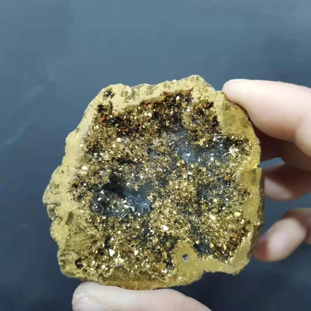 Природный Агат geode Aura с титановым покрытием Друза Geode | Дом и сад