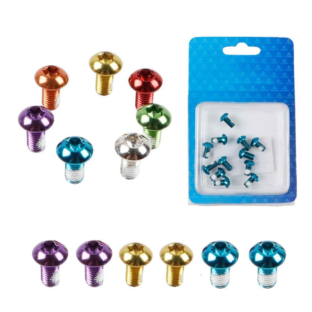 

12Pcs Bicycle Brake Disc Screws Colorful Rotor Bolts Steel M5*10mm 1.8g For MTB Bike Cycling Fixing Bicycle Accessories