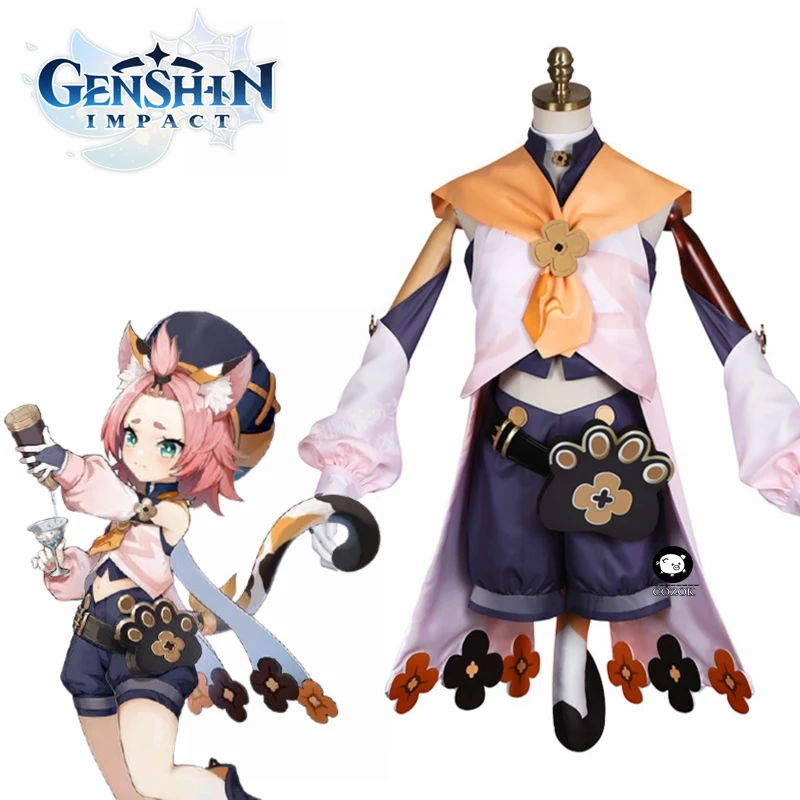 

Костюм для косплея Genshin Impact monddt Diona, топы и шорты