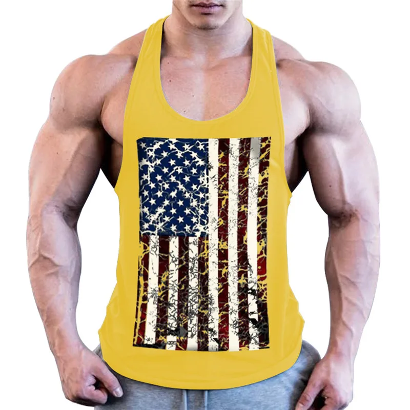 Новый бренд модные аксессуары с национальным флагом мужской фитнес жилет