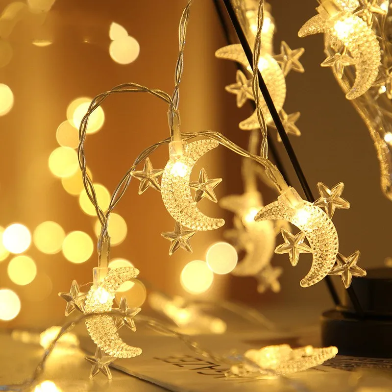 

Луна Звезда лампа 10m100 led Сказочный светильник гирлянда струнный светильник s Новый год Рождество Свадьба домашний декоративный светильник ...