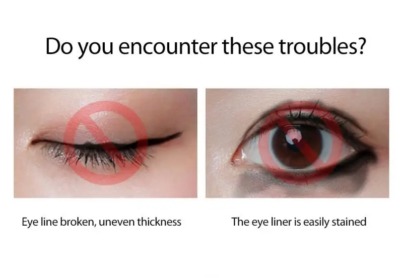 1 шт. Профессиональная подводка для глаз с защитой от пота черная коричневая