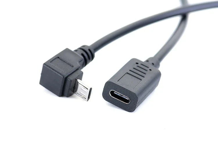 Usb type-c Женский к Micro USB OTG разъём кабельный переходник 30 см вверх вниз влево вправо 90 градусов