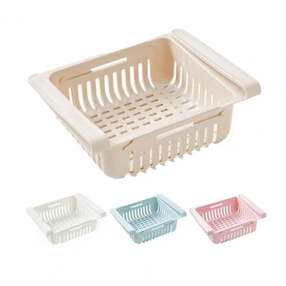 

Storage Rack Eco-friendly Space-saving Plastic Pull-out Refrigerator Food Organizer for Home