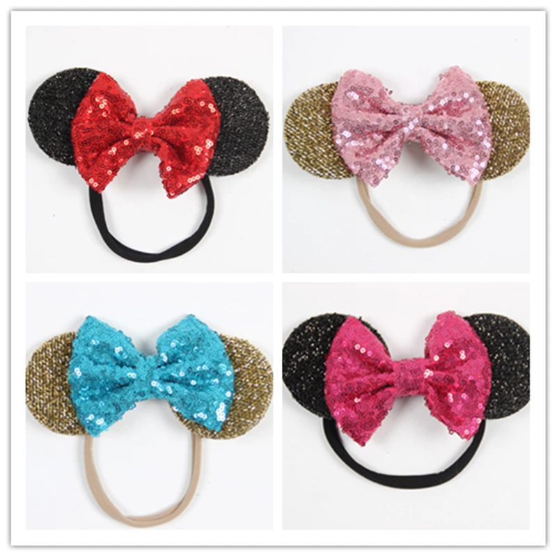 Navidad детский ободок с блестками и ушками для волос в форме ушей аксессуары Минни