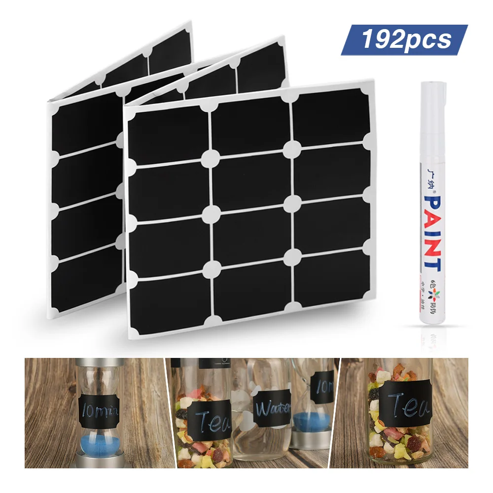 192pcs Jam Jars Sticker Spice For Kitchen Label Storage Bottles Organizer Labels Stickers Vinyl Chalkboard | Дом и сад