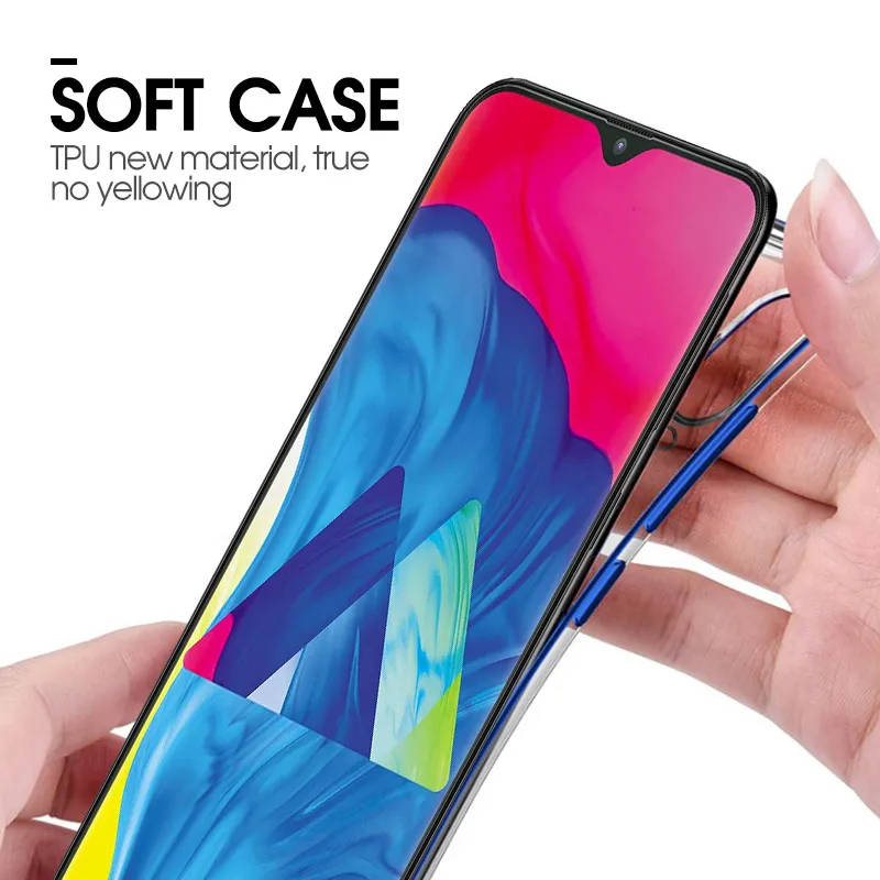 For Samsung Galaxy A50 A505F Clear Case Luxury Transparent Bumper soft TPU Silicone Plating Cover for A10 A30 Coque |