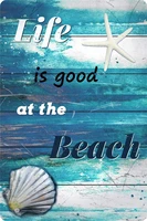 metal tin sign wall decor life is good at the beach funny vintage tin sign wall plaque poster for cafe bar