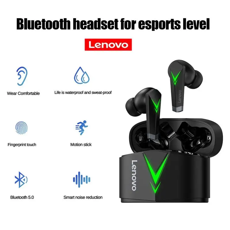 

Lenovo LP6 TWS Gaming Earphones Wireless Bluetooth Headphones HIFI Low Latency Headset Noise Reduction In-Ear Earbuds with Mic