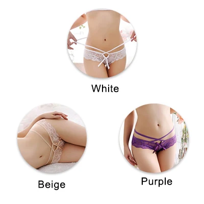 whitebeigepurple UG, сексуальные женские трусики, кружевные, низкая посадка, одноцветные, сексуальные трусы, женское нижнее белье, штаны, Дамское кружевное белье, женские стринги - Цвет: whitebeigepurple