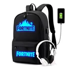 Рюкзак Fortnite, для девочек и мальчиков, с USB-зарядкой, светящийся, для путешествий, для ноутбука, для подростков