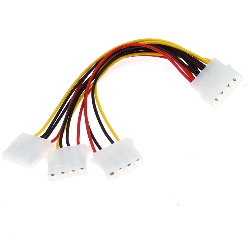 20 см Лучшая цена 4-контактный IDE шнур питания HY1578 Molex штекер на 3-портовый гнездовой