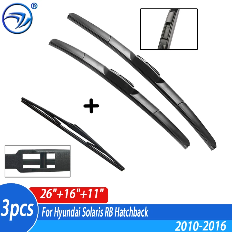 Комплект дворников передних и задних для Hyundai Solaris RB хэтчбек 2010 2011 2012 2013 2014 2015 2016 26