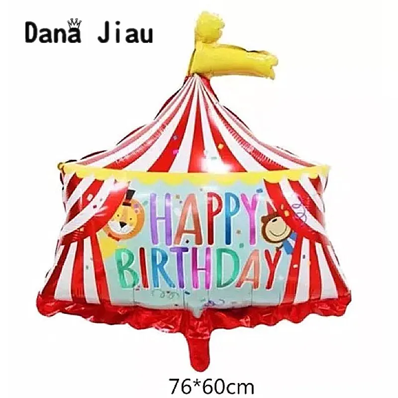 Danajiau вечерние украшения животных с днем рождения фольга воздушный шар цирк
