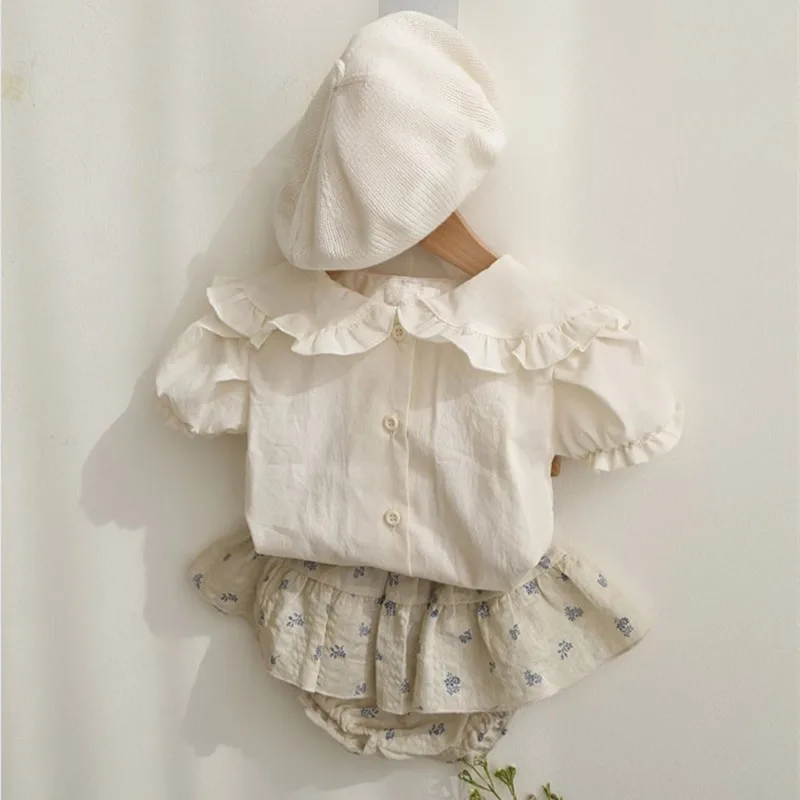 Корейский стиль 2020 летние хлопковые рубашки для маленьких девочек детские топы с