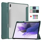 Противоударный чехол с держателем для карандашей для Samsung Galaxy Tab S7 Plus, SM-T970, чехол для планшета Samsung Tab S7 FE, SM-T730 + ручка