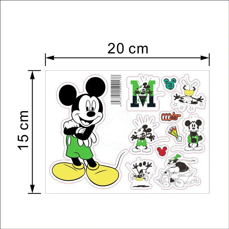 Новые милые Микки и Минни Маус мультфильм Стикеры Детская комната Спальня